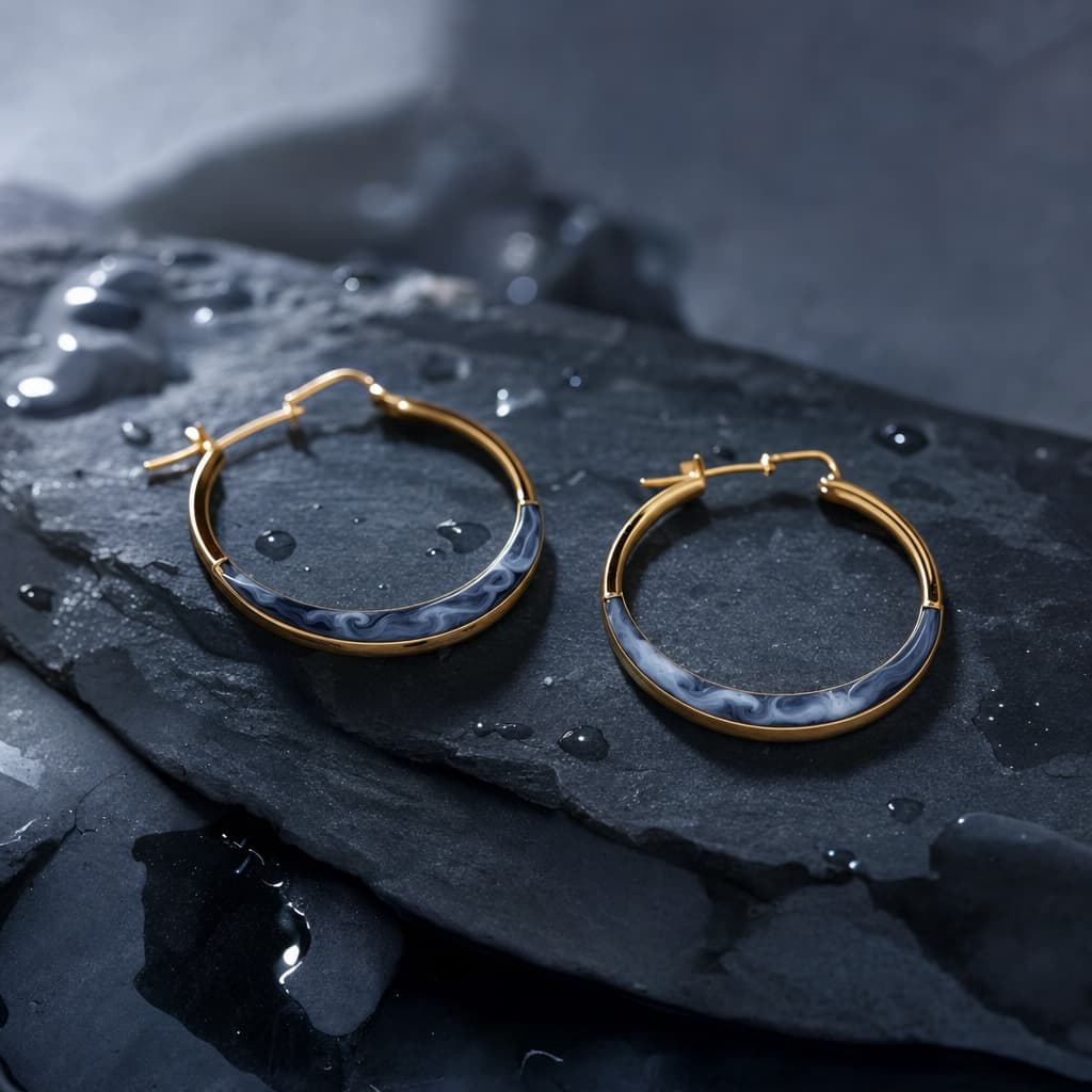 Monsoon sky hoops handmade earrings