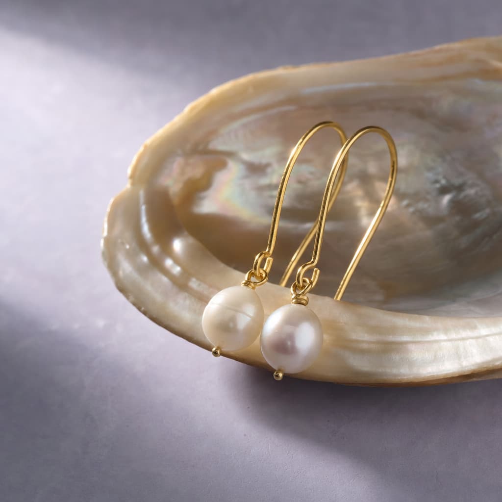 Pearl shore drops handmade earrings