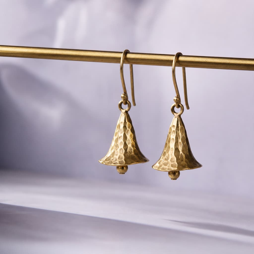 Temple bell dangles handmade earrings